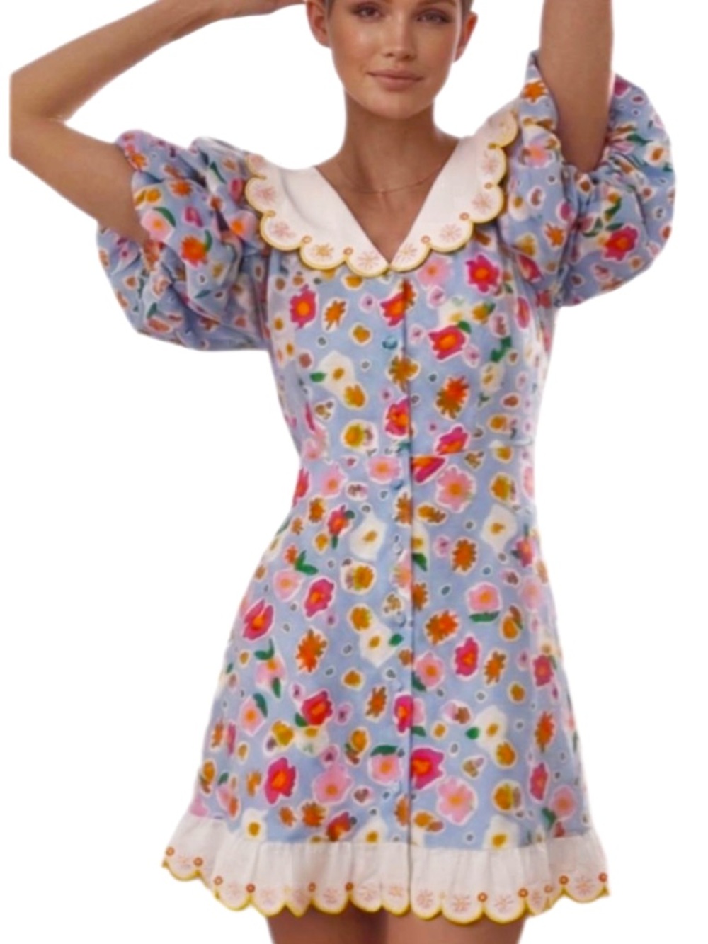 Celia B Floral Vibrant Print Mini Dress Size Medium - Picture 7 of 11